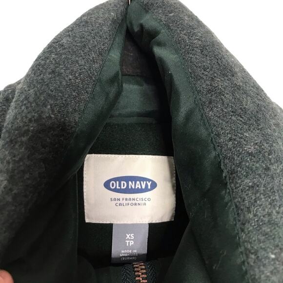 Old Navy Womens XSmall Mixed Fabric Frost Free Vest Green Quilted Pockets Winter - Picture 6 of 8